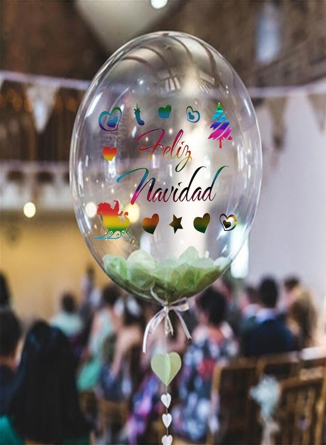 Mimeile Christmas Balloons Stickers Feliz Navidad Bobo Balloon Decals Spanish Merry Christmas DIY Letter Paster Colorful Party Decoration Supplies 10Pcs - Image 4